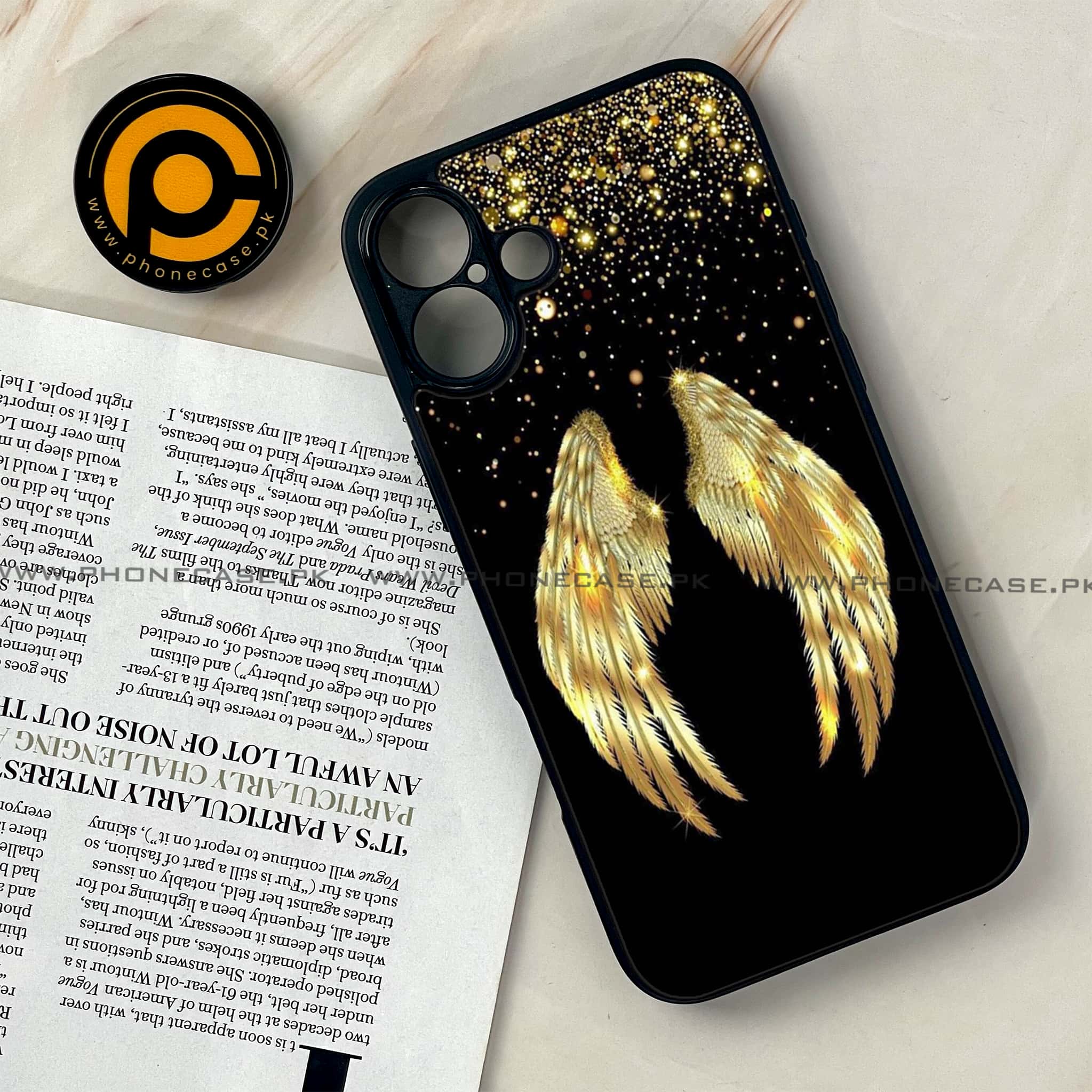 iPhone 16 Plus - Angel Wings Design 1  - Premium Metal Printed soft Bumper shock Proof Case  CS-38974
