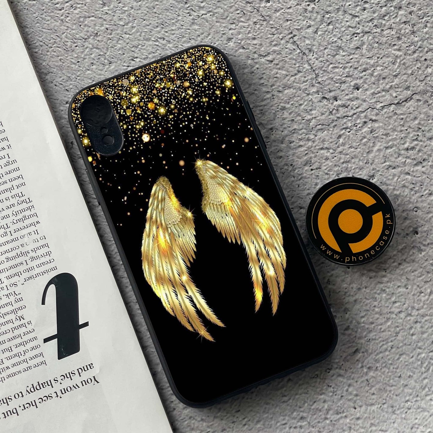 iPhone XR - Angel Wings Design 2  - Premium Metal Printed soft Bumper shock Proof Case CS-39064