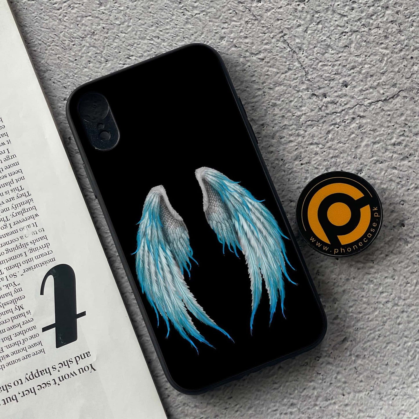 iPhone XR - Angel Wings Design 2  - Premium Metal Printed soft Bumper shock Proof Case CS-39064