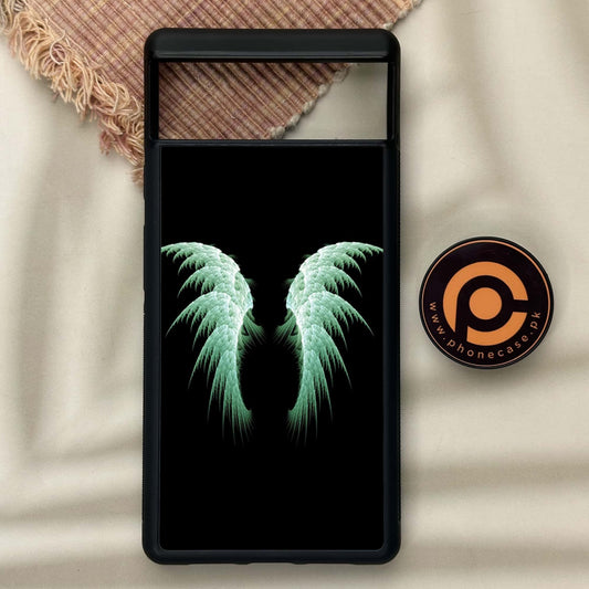 Google Pixel 6 - Angel Wings Design 5 -  Premium Metal Printed soft Bumper Shock Proof Case CS-37602