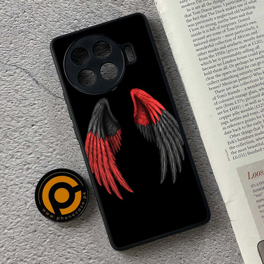 Tecno Spark 20 pro plus - Angel Wings Design 7 - Premium Printed Glass soft Bumper shock Proof Case  CS-37907