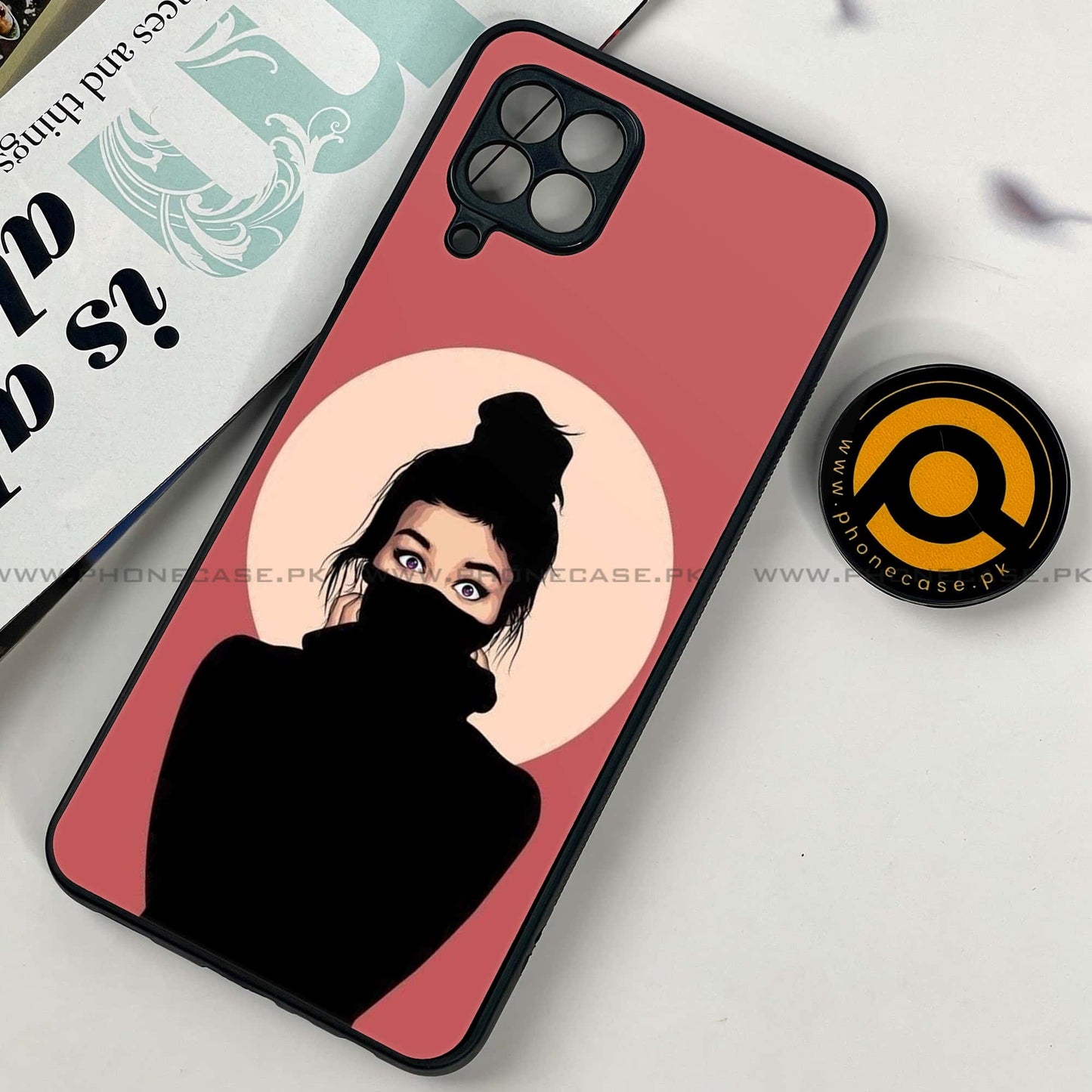 Samsung Galaxy A22 - Anime Girls Design 8  - Premium Printed Glass soft Bumper shock Proof Case  CS-38351