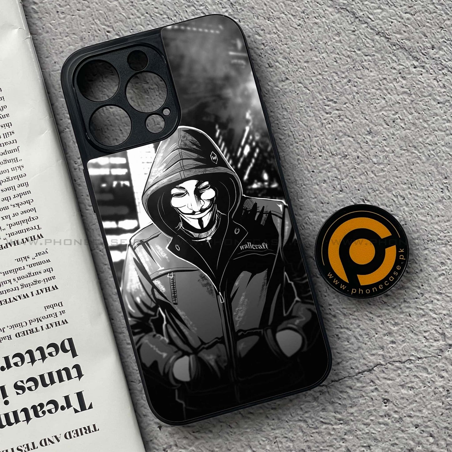 iPhone 15 Pro Max - Anonymous 2.0 Design 1  - Premium Metal Printed soft Bumper shock Proof Case CS-38940