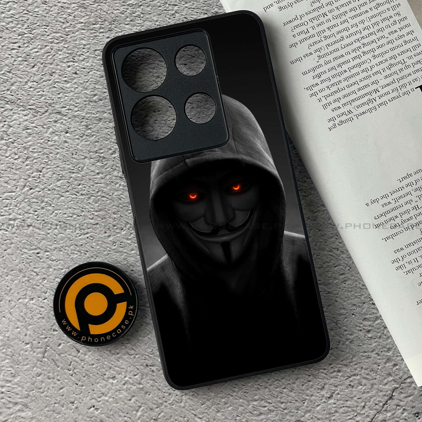 Infinix Note 30 - Anonymous 2.0 Design 4 - Premium Printed Glass soft Bumper shock Proof Case CS-38030