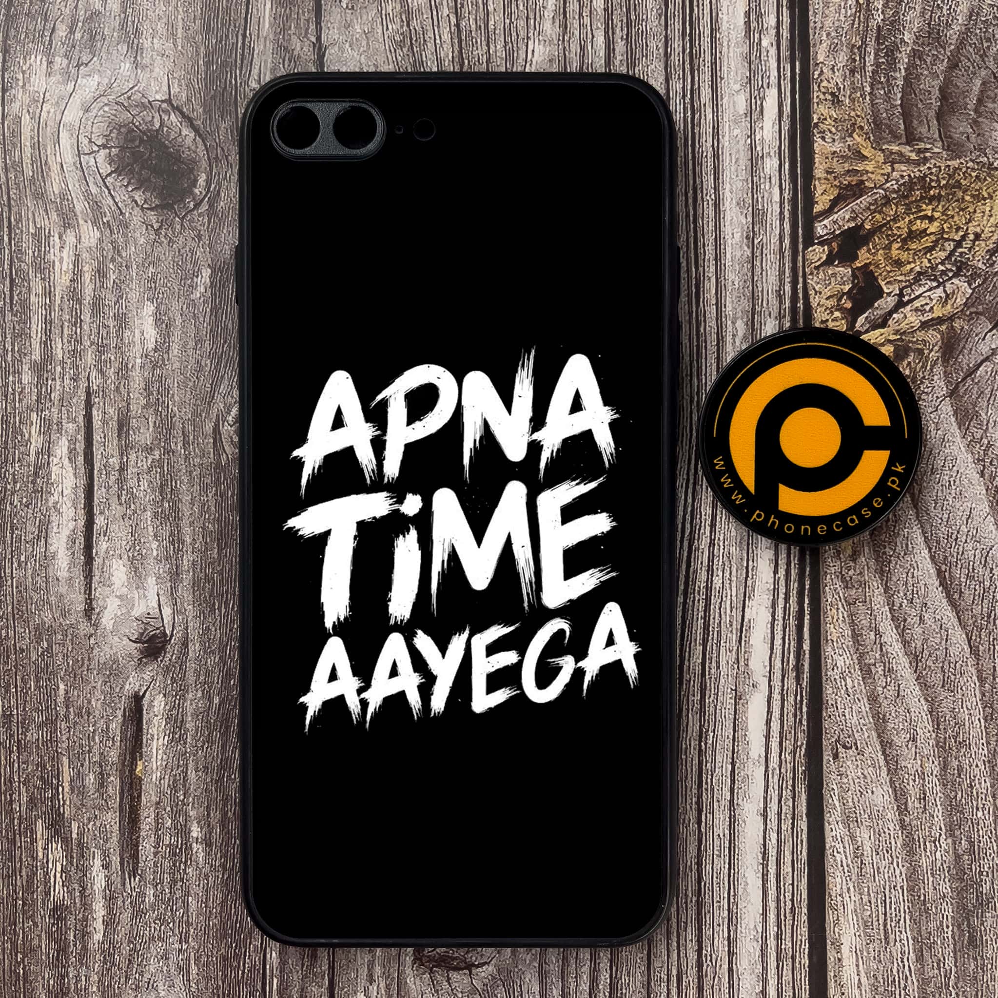 iPhone 7 Plus - Apna Time Ayega - Premium Metal Printed soft Bumper shock Proof Case CS-37740