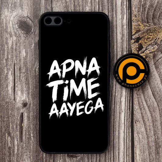 iPhone 7 Plus - Apna Time Ayega - Premium Metal Printed soft Bumper shock Proof Case CS-37740