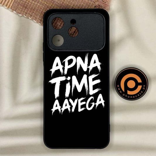 Tecno Spark 40 - Apna Time Ayega - Premium Metal Printed soft Bumper shock Proof Case CS-37792