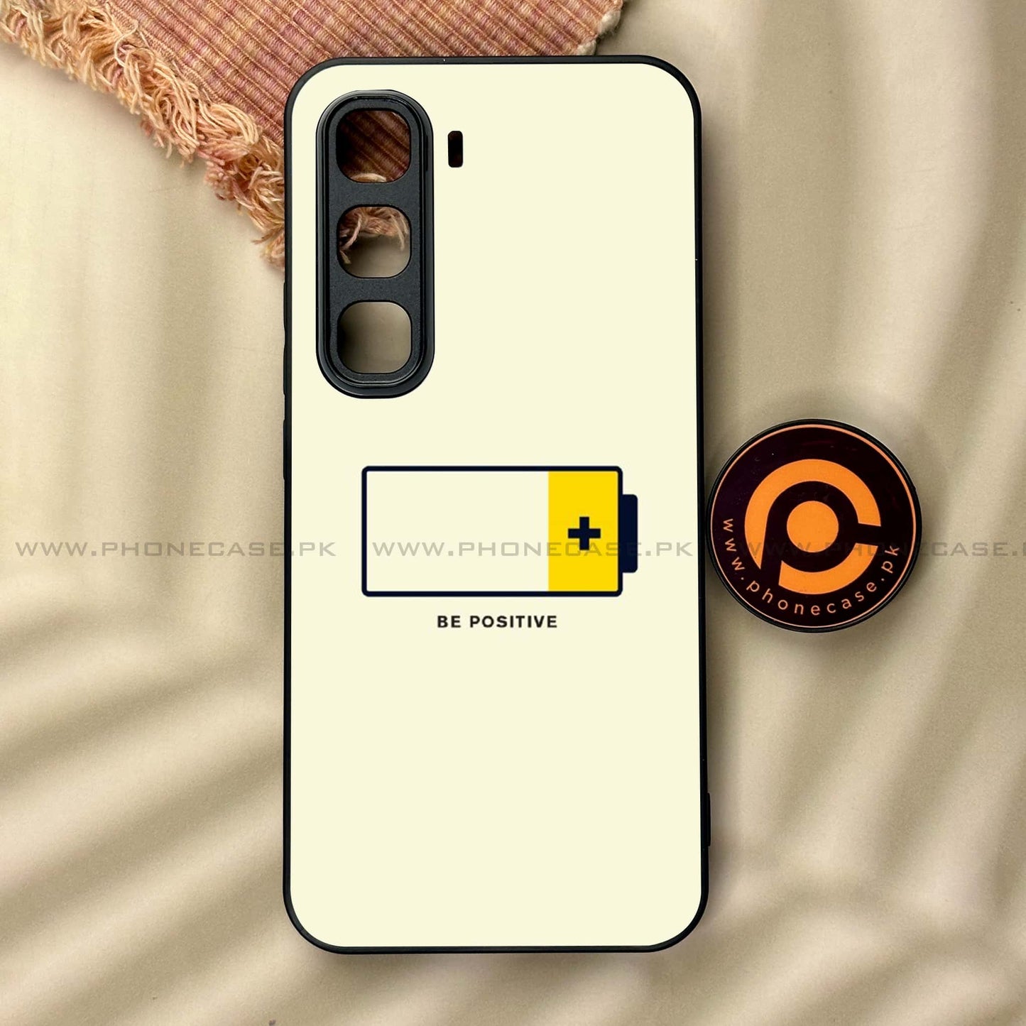 Infinix Hot 60 Pro - Be Positive Design - Premium Metal Printed soft Bumper shock Proof Case  CS-38835