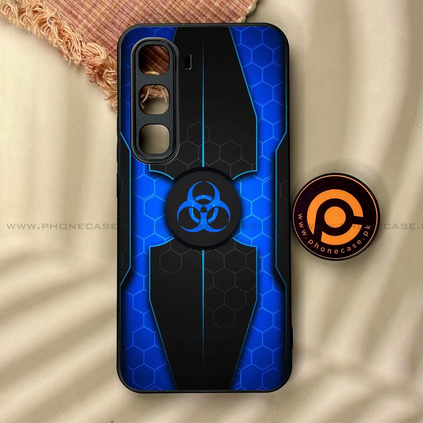 Infinix Hot 60 Pro -  Biohazard Sign Design 1 - Premium Metal Printed soft Bumper shock Proof Case CS-37231
