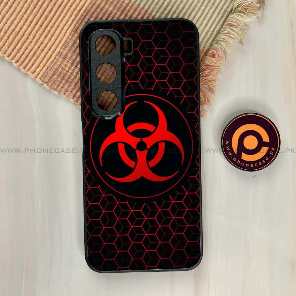 Infinix Hot 60i -  Biohazard Sign Design 8 - Premium Metal Printed soft Bumper shock Proof Case  CS-37661