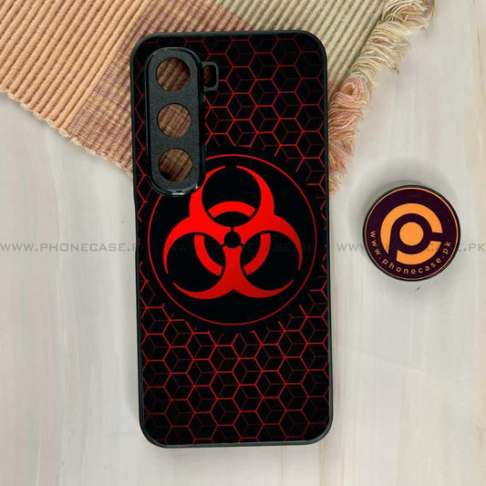 Infinix Hot 60i -  Biohazard Sign Design 8 - Premium Metal Printed soft Bumper shock Proof Case  CS-37661