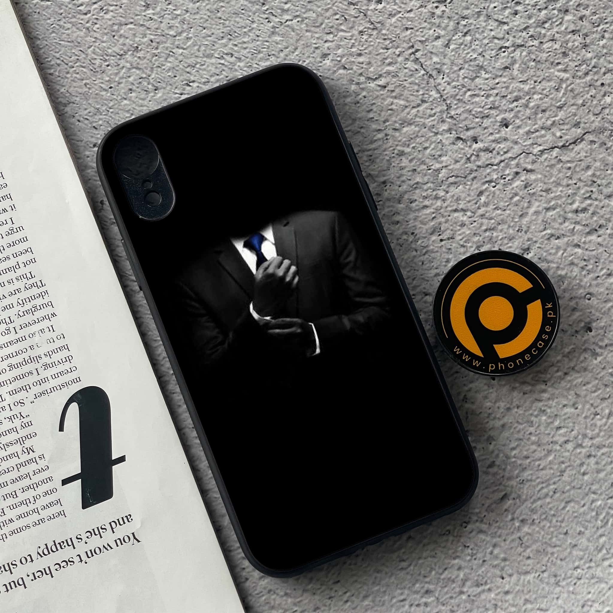 iPhone XR - Black Art Design 1  - Premium Metal Printed soft Bumper shock Proof Case  CS-37274