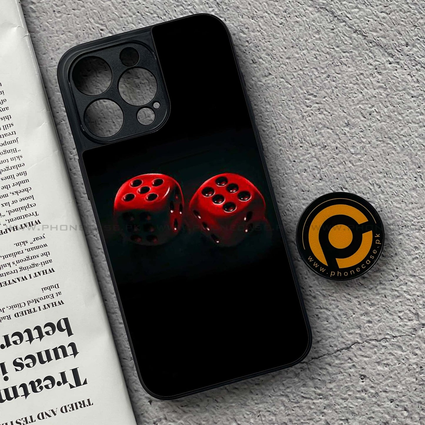 iPhone 15 Pro Max - Black Art Design 3  - Premium Metal Printed soft Bumper shock Proof Case CS-38509