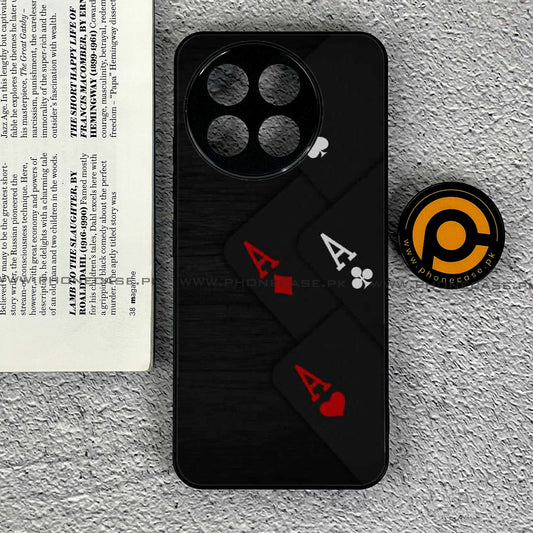 Tecno Spark 30 Pro - Black Art Design 5  - Premium Printed Glass soft Bumper shock Proof Case  CS-38452