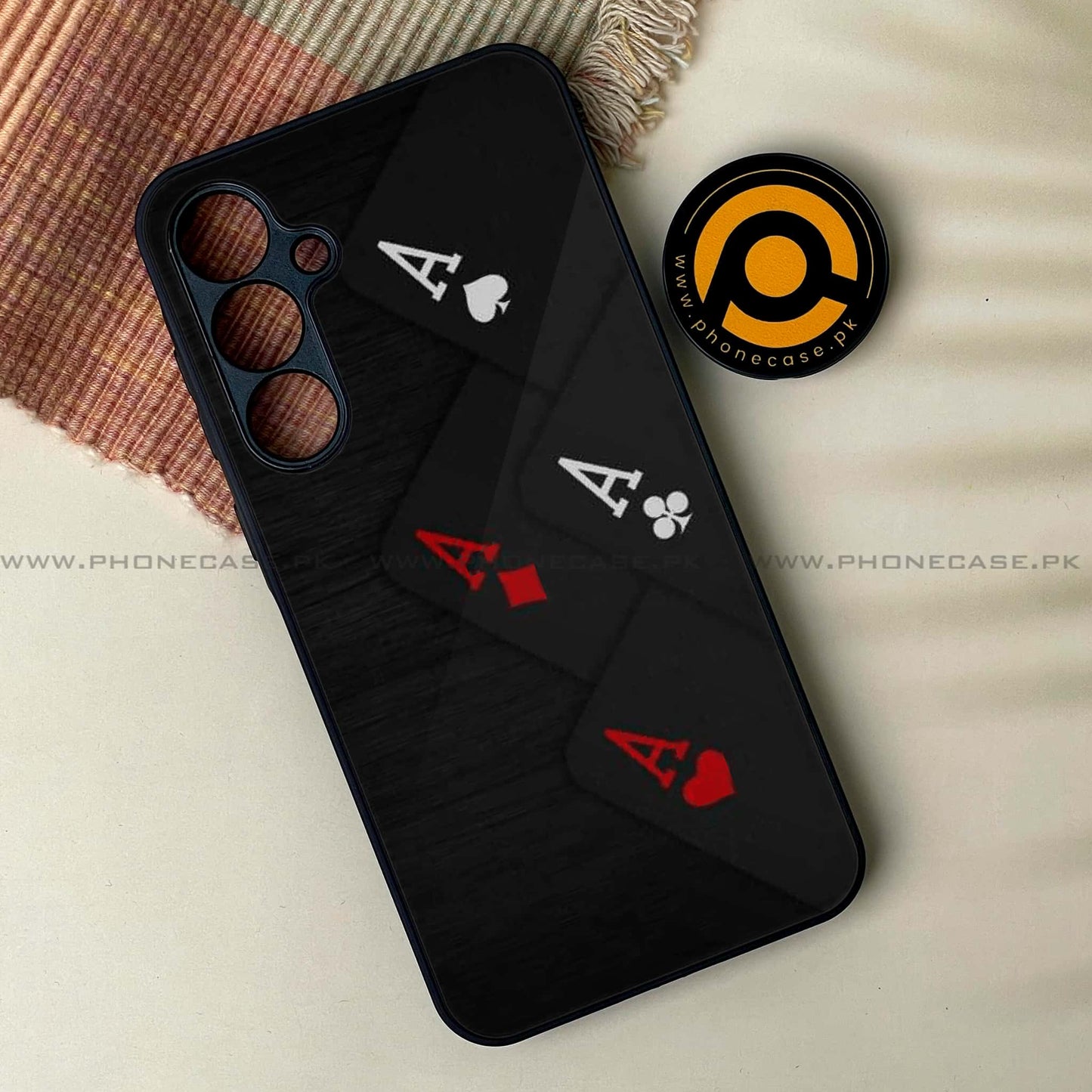 Samsung Galaxy A16 - Black Art Design 5 - Premium Metal Printed soft Bumper Shock Proof Case CS-38798