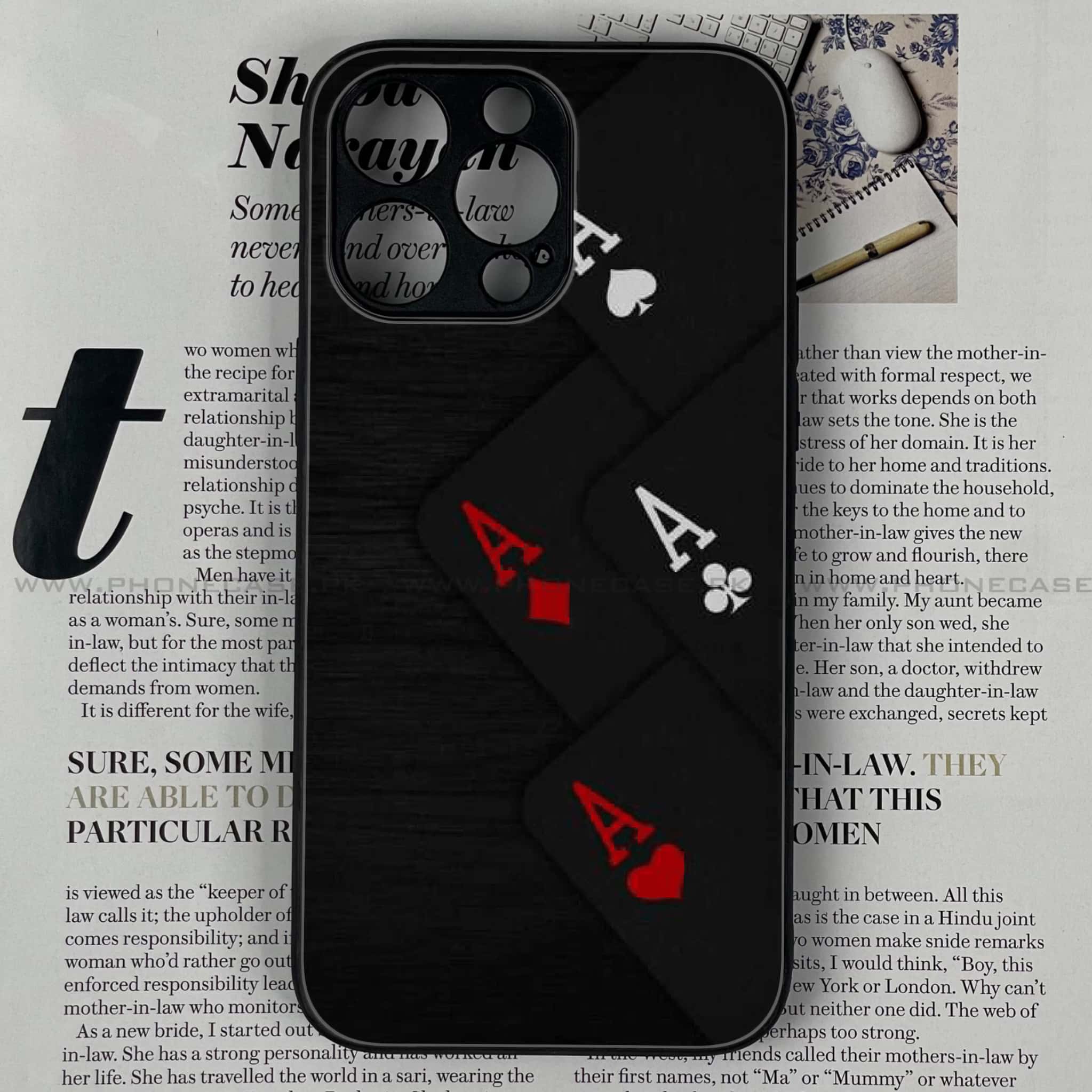 iPhone 16 Pro Max - Black Art Design 5 - Premium Printed Metal soft Bumper shock Proof Case CS-37445 CS-37587