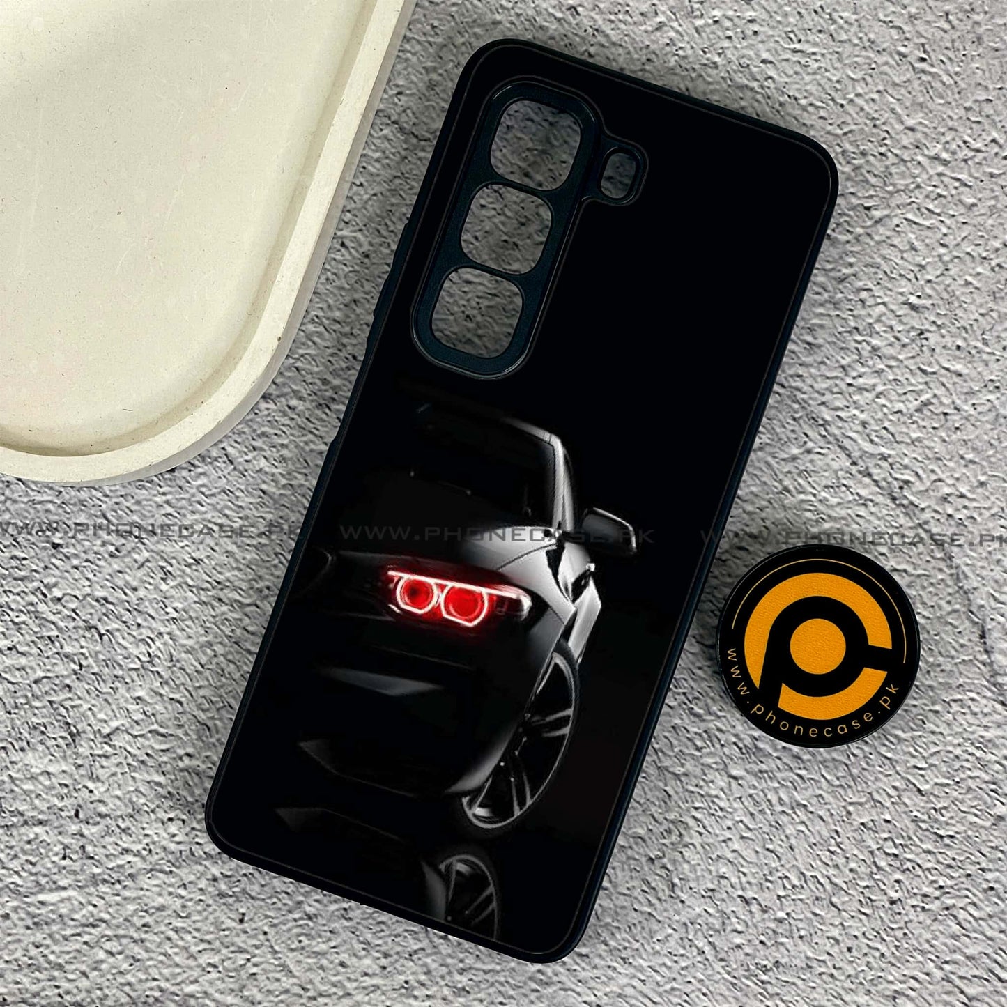 Infinix Hot 50 Pro - Black Art Design 6 - Premium Metal Printed soft Bumper shock Proof Case CS-37840