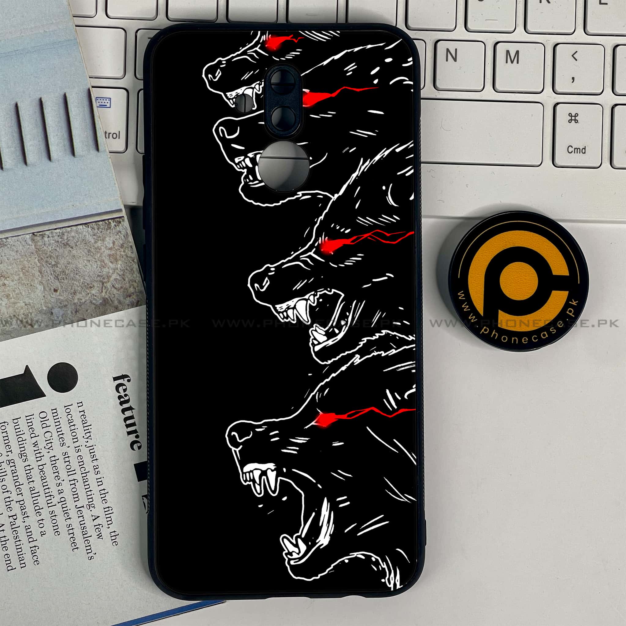 Huawei Mate 20 Lite - Black Art Design 7  - Premium Printed Glass soft Bumper shock Proof Case CS-39132