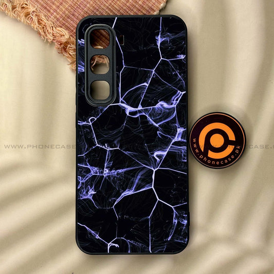 Infinix Hot 60 Pro - Black Marble Design 10 - Premium Metal Printed soft Bumper shock Proof Case  CS-37643