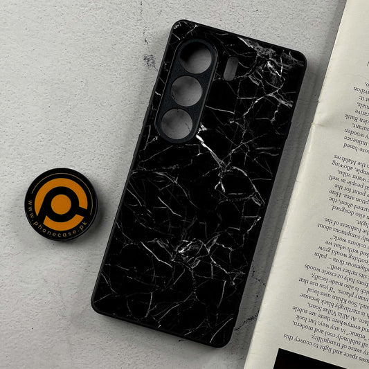 Tecno Camon 40 Pro - Black Marble  Design 1  - Premium Metal Printed Soft Bumper Shockproof Case  CS-37508