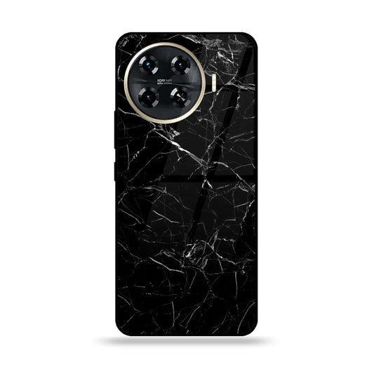 Tecno Spark 20 pro plus - Black Marble Design 1 - Premium Printed Glass soft Bumper shock Proof Case  CS-38443