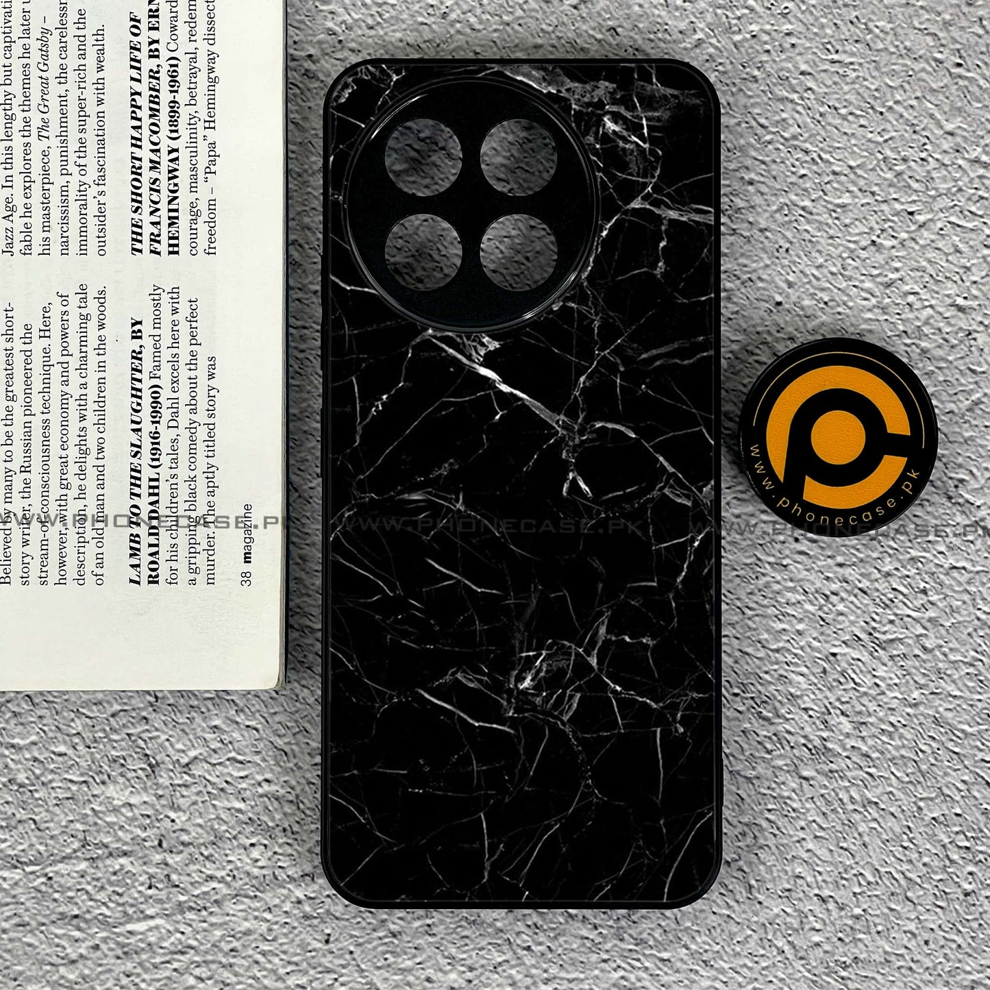 OnePlus Ace 5 - Black Marble Series - Premium Metal Printed soft Bumper shock Proof Case