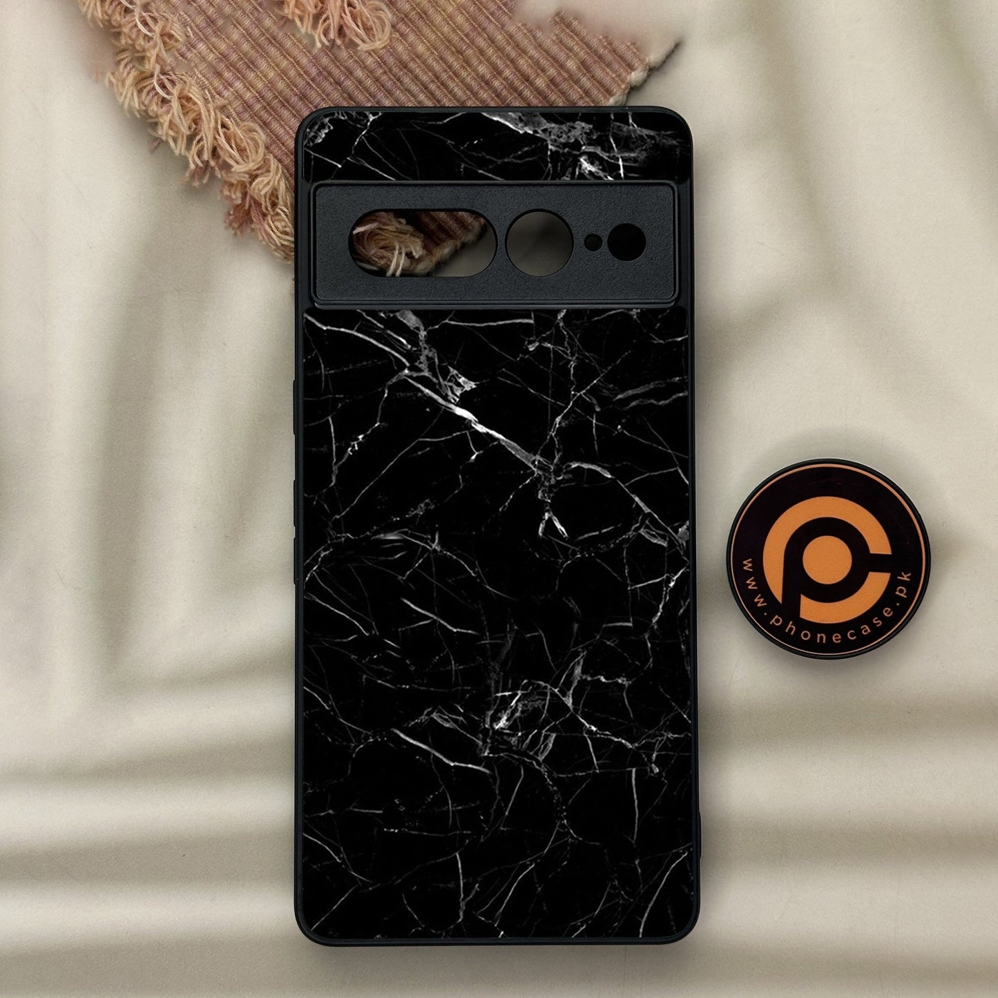 Google Pixel 7 Pro - Black Marble Design 1 - Premium Metal Printed soft Bumper Shock Proof Case CS-37183
