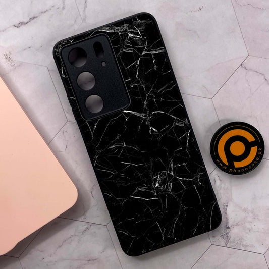 Realme C71 4G - Black Marble Design 1  - Premium Metal Printed soft Bumper shock Proof Case CS-38560