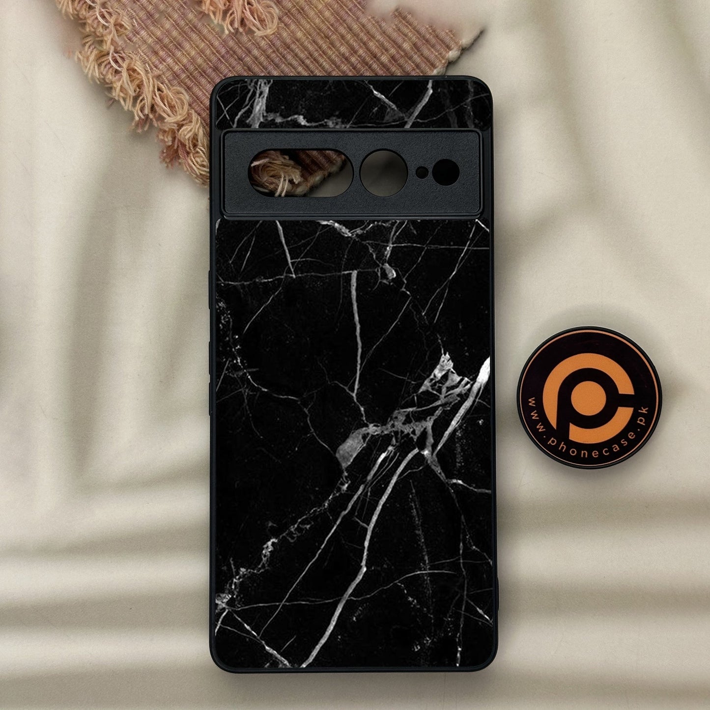 Google Pixel 7 Pro - Black Marble Design 1 - Premium Metal Printed soft Bumper Shock Proof Case CS-37183