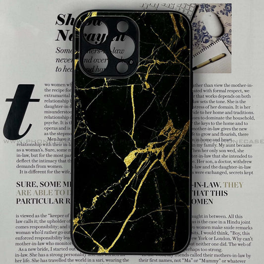 iPhone 14 Pro - Black Marble Design 3  - Premium Metal Printed soft Bumper shock Proof Case CS-39093