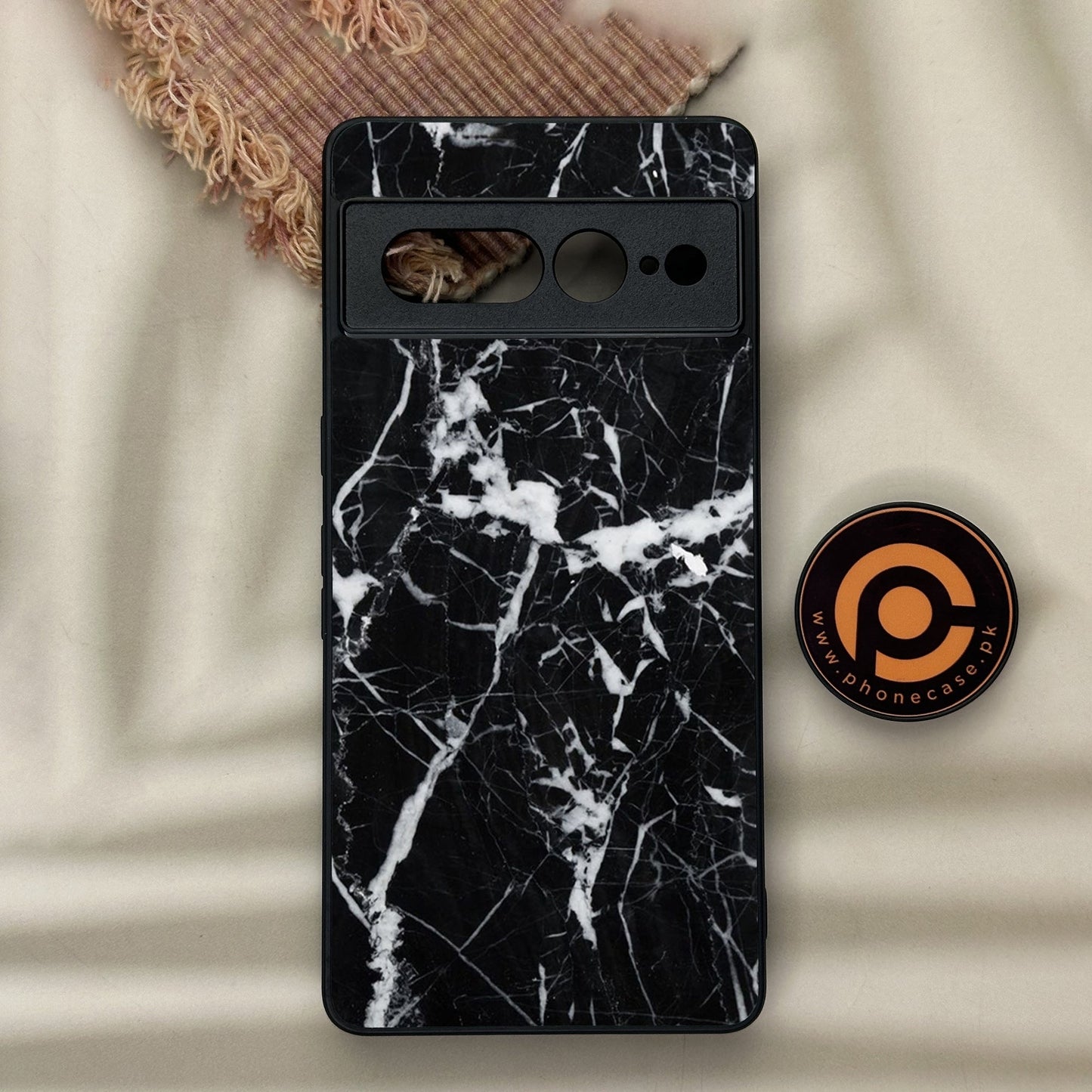 Google Pixel 7 Pro - Black Marble Design 1 - Premium Metal Printed soft Bumper Shock Proof Case CS-37183