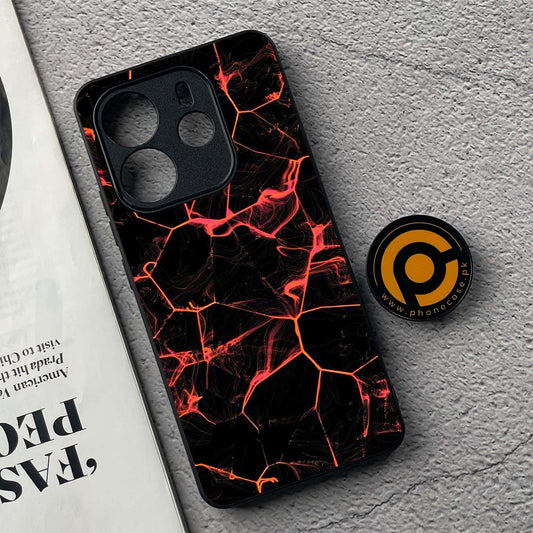 Xiaomi Redmi Note 14 - Black Marble Design 8  - Premium Printed Glass soft Bumper shock Proof Case CS-38964