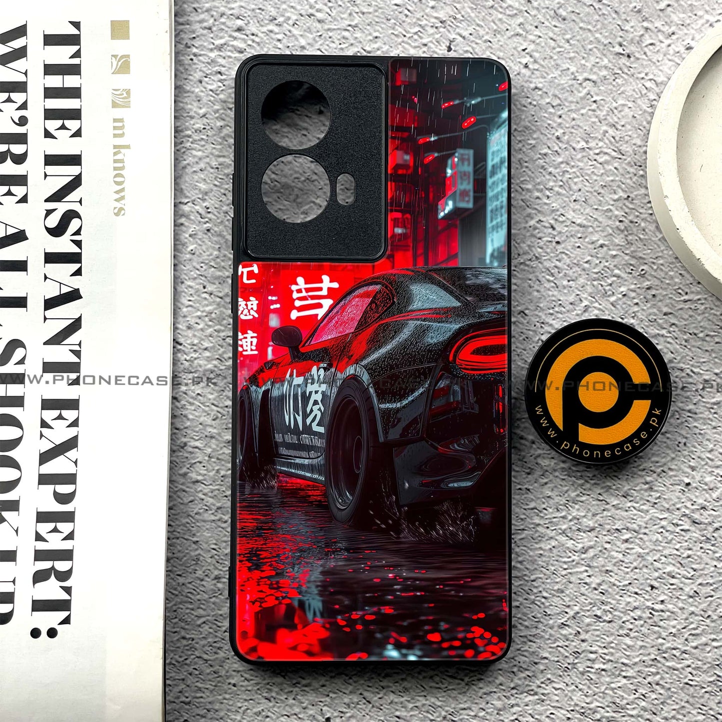 Moto G85 - Tokyo Dark Night Racing Car - Premium Printed Glass soft Bumper shock Proof Case  CS-37375