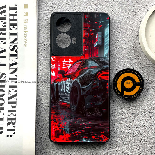 Moto G85 - Tokyo Dark Night Racing Car - Premium Printed Glass soft Bumper shock Proof Case  CS-37375