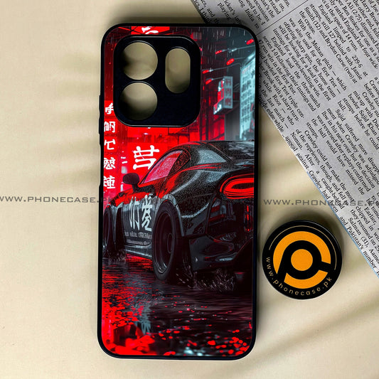 Infinix Hot 50i - Tokyo Dark Night Racing Car - Premium Metal Printed soft Bumper shock Proof Case  CS-37894