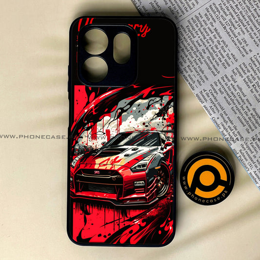 Infinix Hot 50i - Godzilla Racing Car - Premium Metal Printed soft Bumper shock Proof Case CS-38707