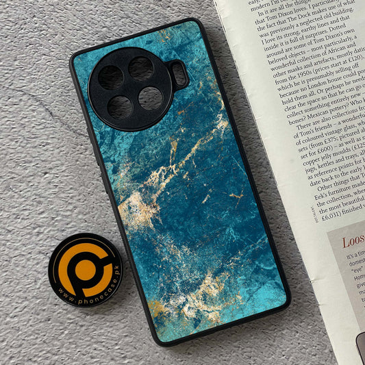 Tecno Spark 20 pro plus - Blue Marble 2.0 Design 9  - Premium Printed Glass soft Bumper shock Proof Case CS-37883