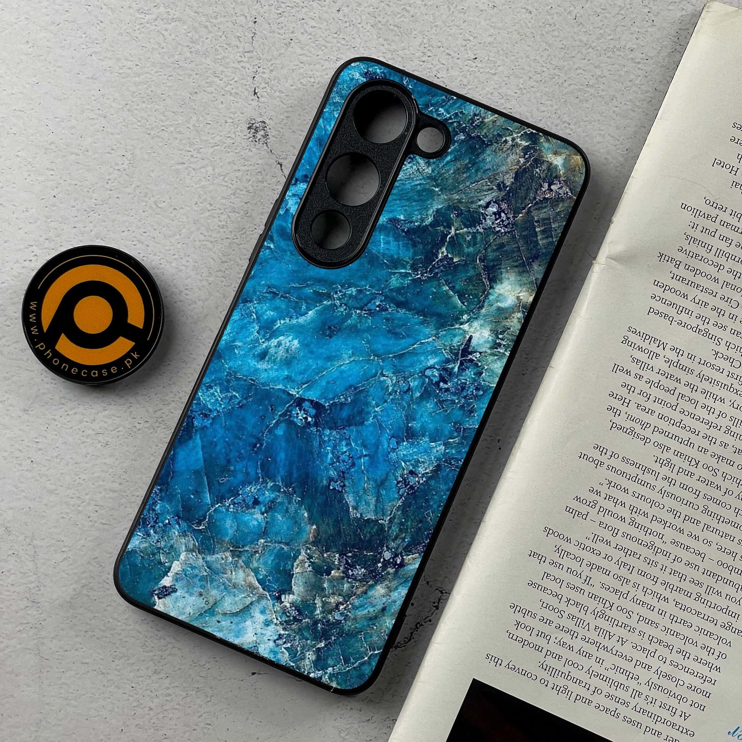 Vivo Y04 - Blue Marble Series - Premium Metal Printed Soft Bumper Shockproof Case