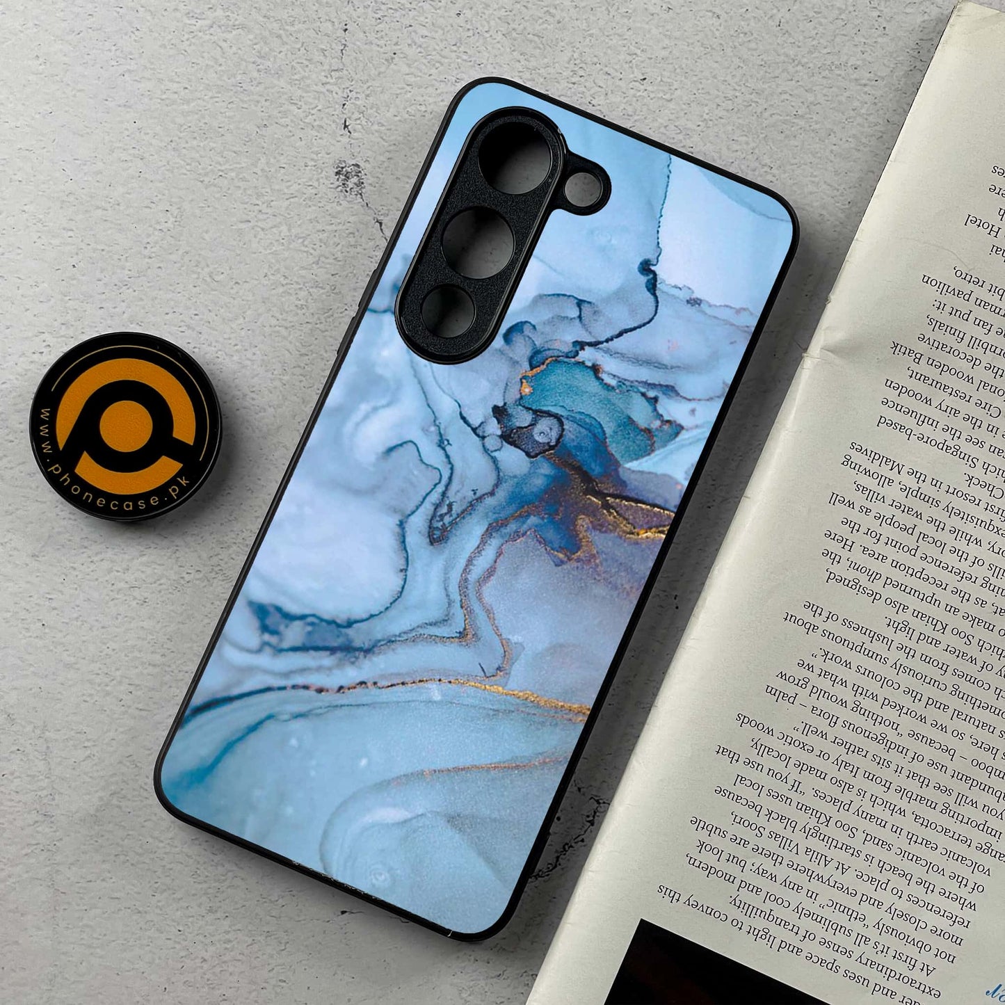 Vivo Y04 - Blue Marble Series - Premium Metal Printed Soft Bumper Shockproof Case