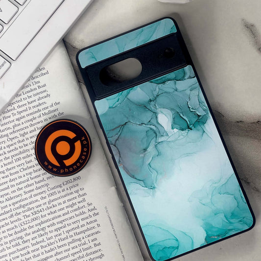 Google Pixel 7 - Blue Marble Design 3 - Premium Metal Printed soft Bumper Shock Proof Case CS-37195