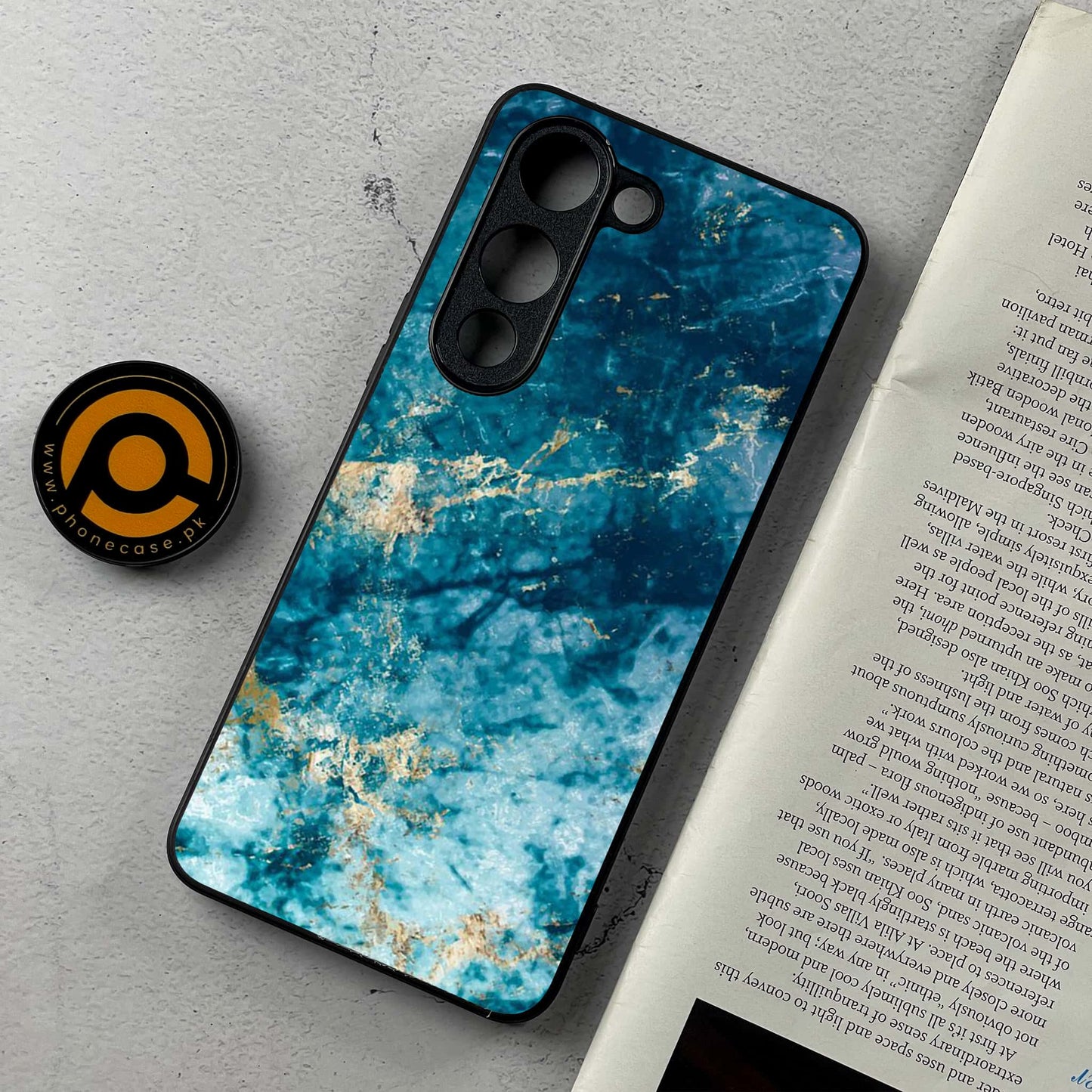 Vivo Y04 - Blue Marble Series - Premium Metal Printed Soft Bumper Shockproof Case