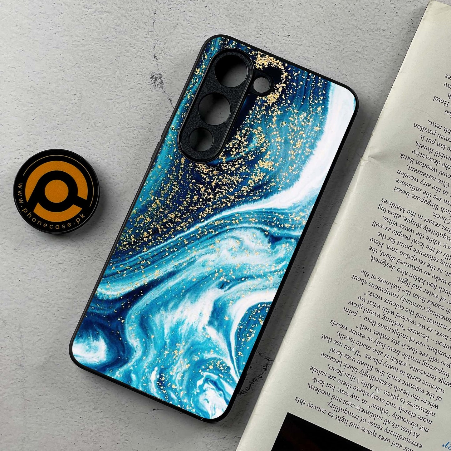Vivo Y04 - Blue Marble Series - Premium Metal Printed Soft Bumper Shockproof Case