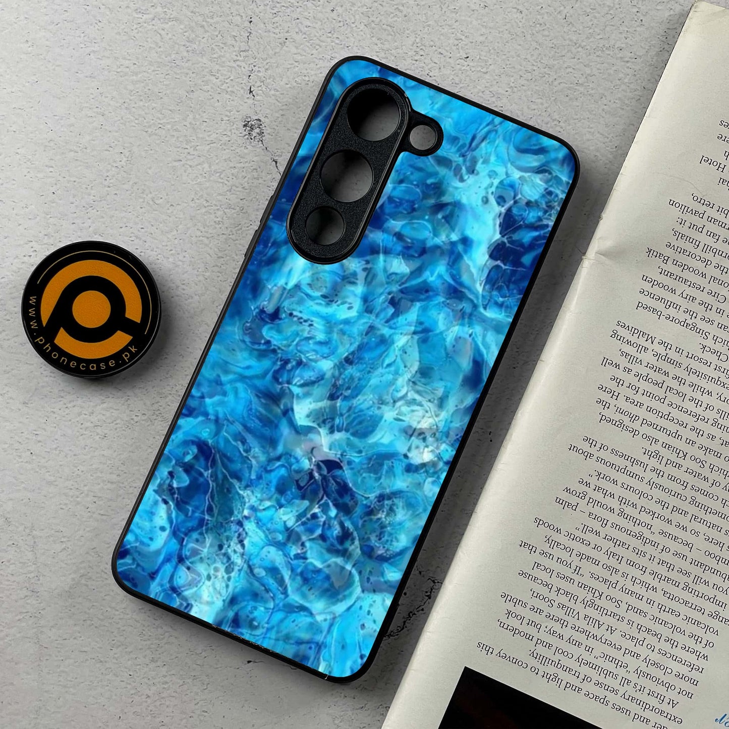 Vivo Y04 - Blue Marble Series - Premium Metal Printed Soft Bumper Shockproof Case