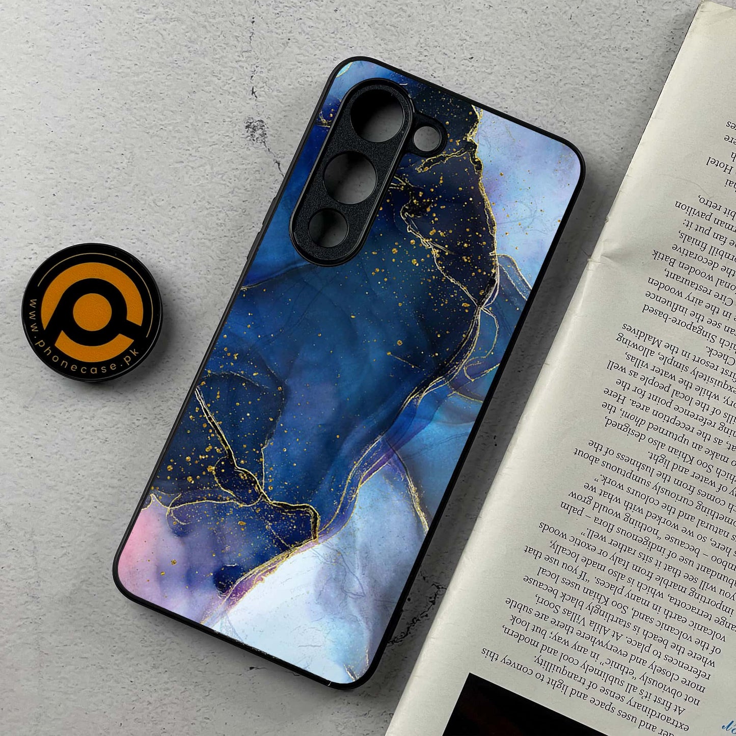 Vivo Y04 - Blue Marble Series - Premium Metal Printed Soft Bumper Shockproof Case