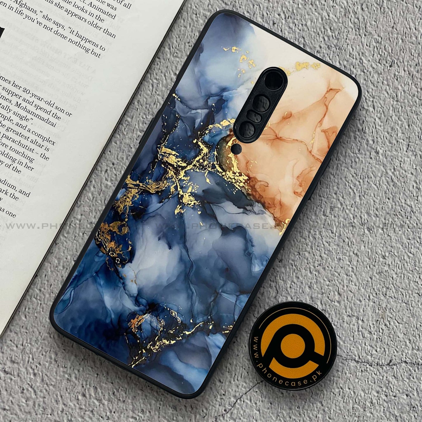 OnePlus 7 Pro - Blue Marble Design 9 - Premium Printed Glass soft Bumper shock Proof Case CS-39004