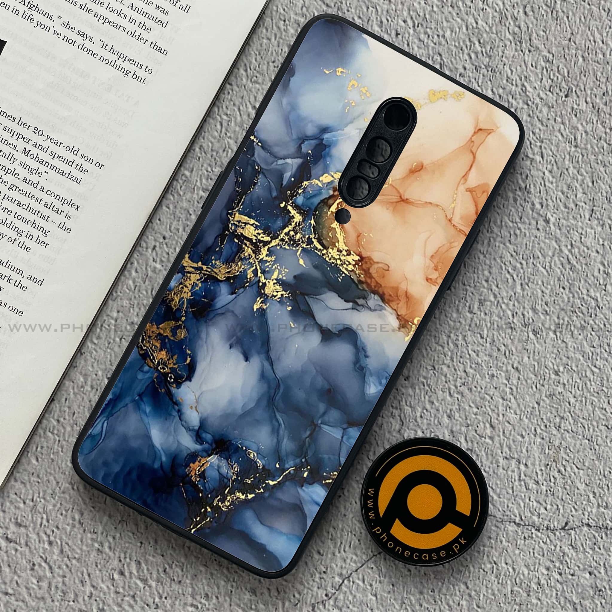 OnePlus 7 Pro - Blue Marble Design 9 - Premium Printed Glass soft Bumper shock Proof Case CS-39004