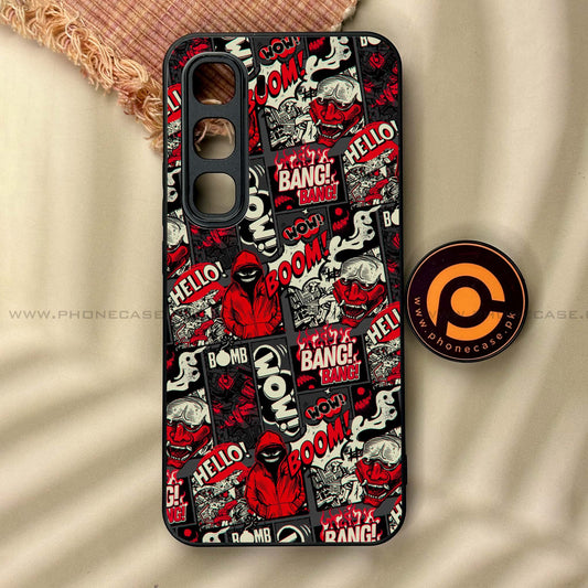 Infinix Hot 60 Pro Plus - Boom Red - Premium Metal Printed soft Bumper shock Proof Case  CS-38587