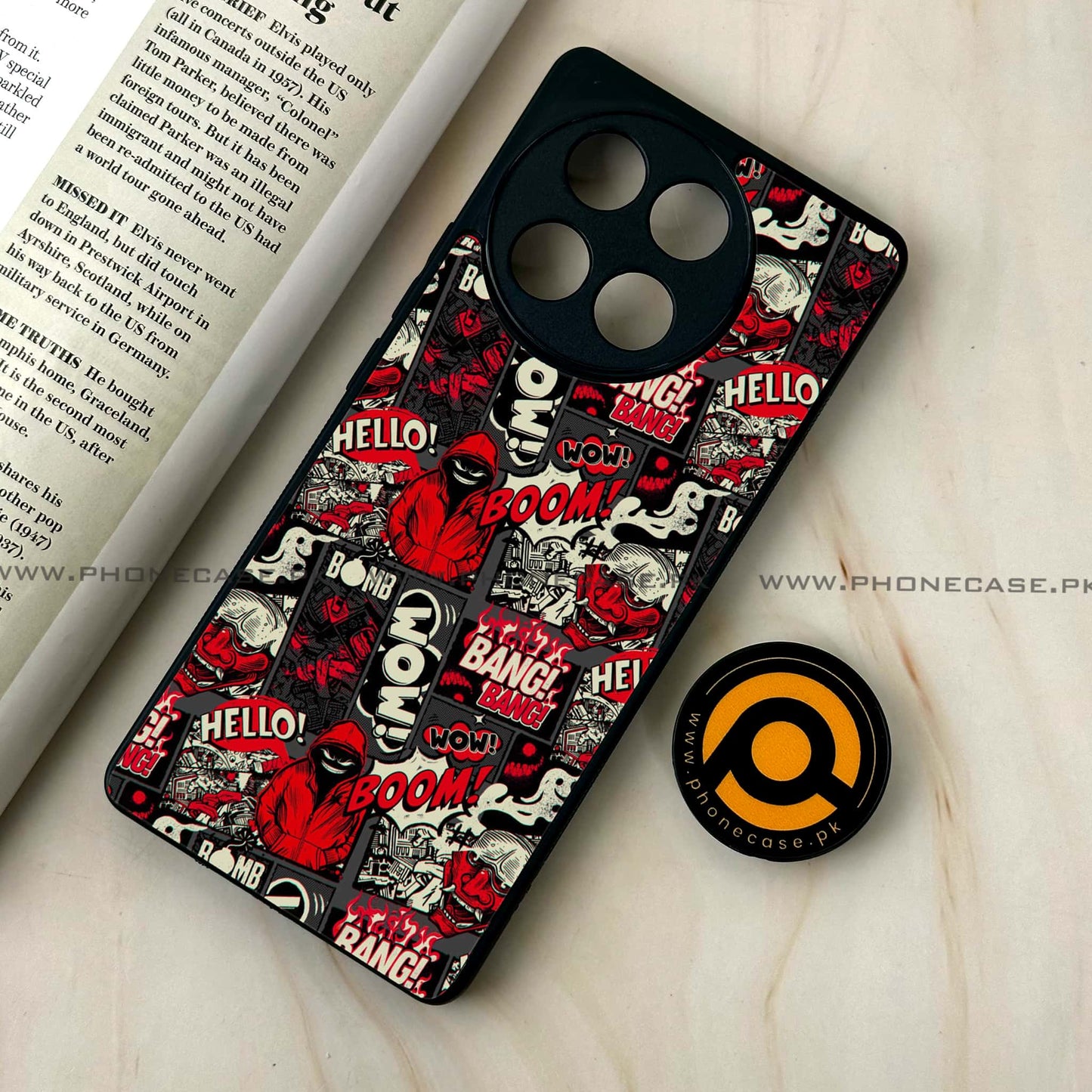 Tecno Camon 30s - Boom Red - Premium Metal Printed soft Bumper shock Proof Case  CS-37294