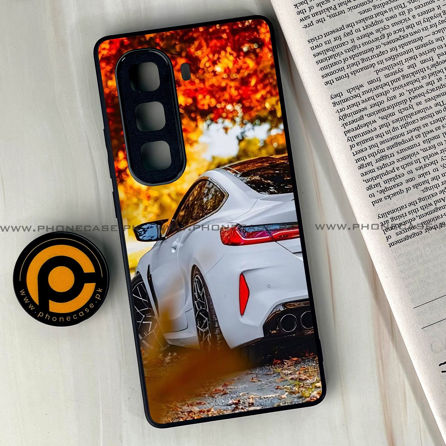 Infinix Hot 50 Pro Plus - Car Premium Glossy - Premium Metal Printed soft Bumper shock Proof Case CS-39261