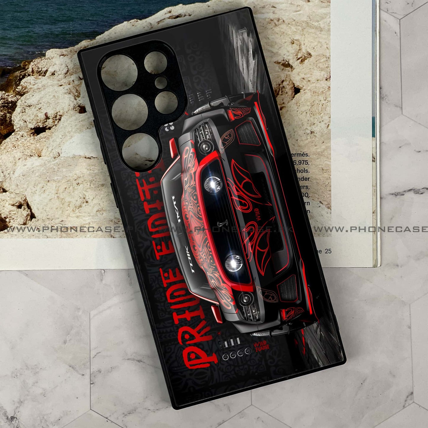 Samsung Galaxy S22 Ultra - Cobra X Racing Car - Premium Metal Printed soft Bumper shock Proof Case CS-38235